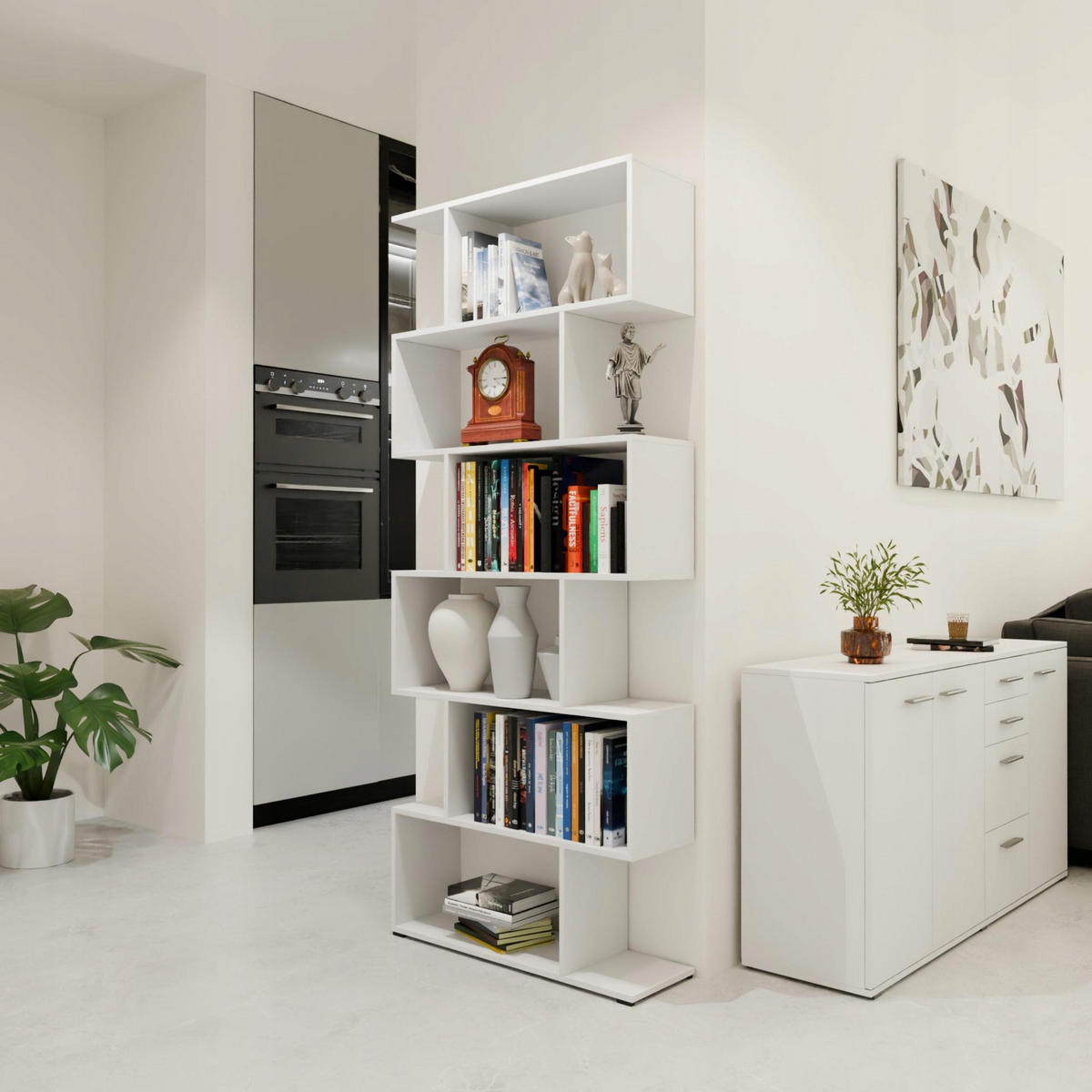BÜCHERREGAL CR3-SLIM Weiß 80/25/190 cm - Weiß, Holzwerkstoff (80/190/25cm)