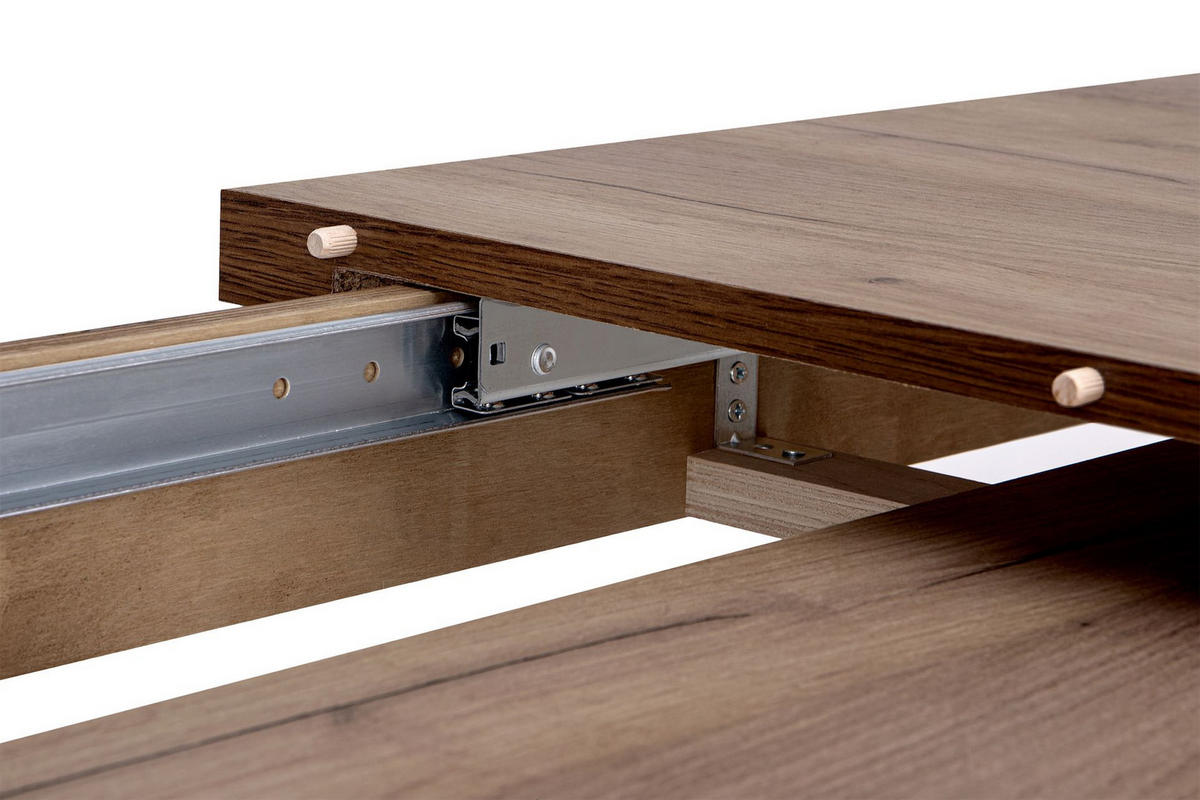 ESSTISCH RHENA ausziehbar bis 190cm, Braun - Wildeiche/Braun, Holz (150/77/80cm) - KONSIMO®
