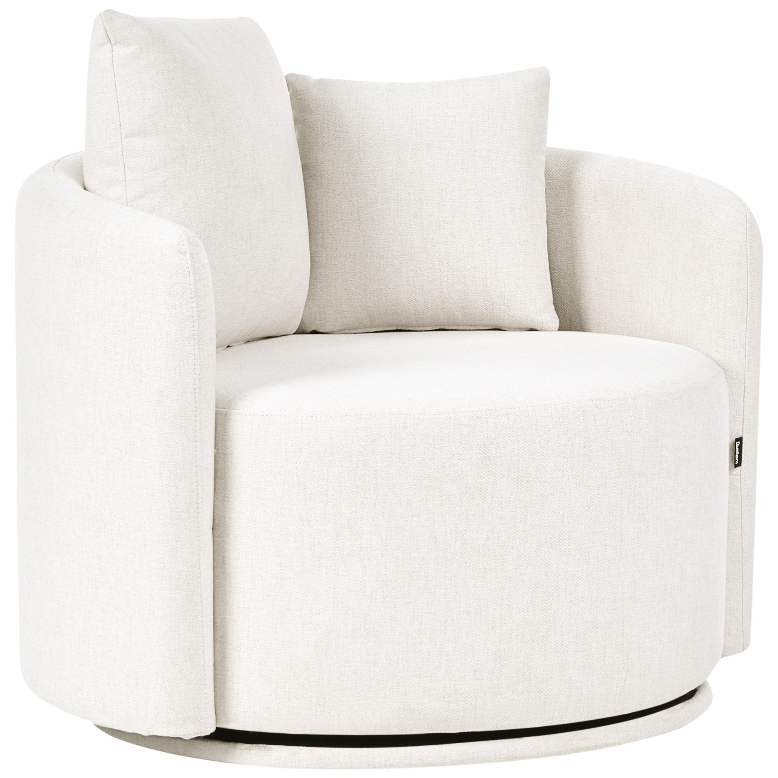 DREHSESSEL Stoff Cremeweiß Ennora - Weiß, Textil (88/67/82cm) - Beliani