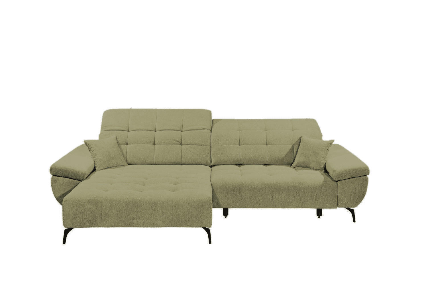 ECKSCHLAFSOFA mit Schlaffunktion & elektrischer Sitztiefenverstellung - Silberfarben/Sheeshamfarben, Holz/Holzwerkstoff (297/170cm) - ed exciting design