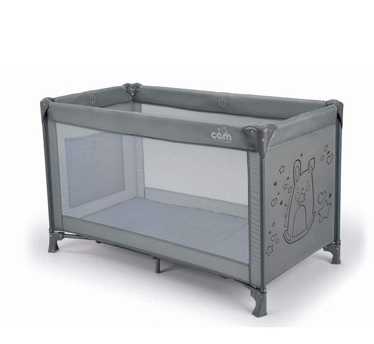KINDER-REISEBETT Sonno für 0-36 Monate - Grau, Kunststoff/Textil (210/750cm) - Cam il Mondo del Bambino S.p.A.