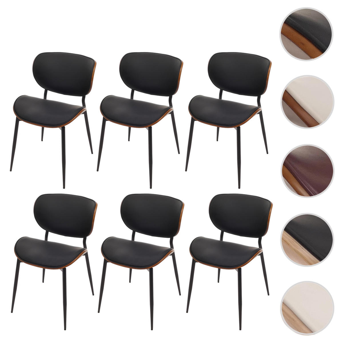 ESSZIMMERSTUHL Walnuss Dekor, Schwarz - Walnussfarben/Schwarz, Textil (50/80/51cm) - MCW