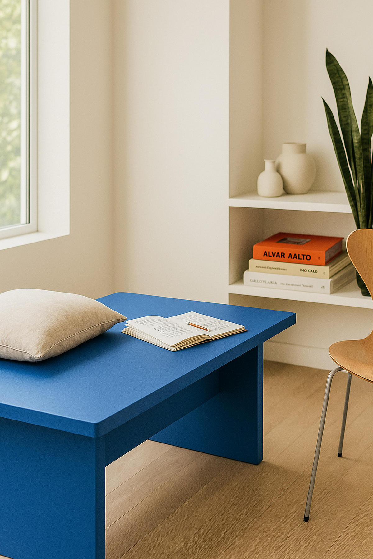 BANK 120 laminiert THEA - Blau, Holzwerkstoff (120/45.5/35cm) - RNT By Really Nice Things