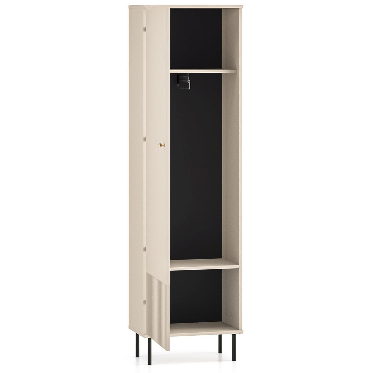 GARDEROBENSCHRABK Caletto Beige 55 cm - Beige/Goldfarben, Holzwerkstoff/Metall (55/190/34cm) - Selsey