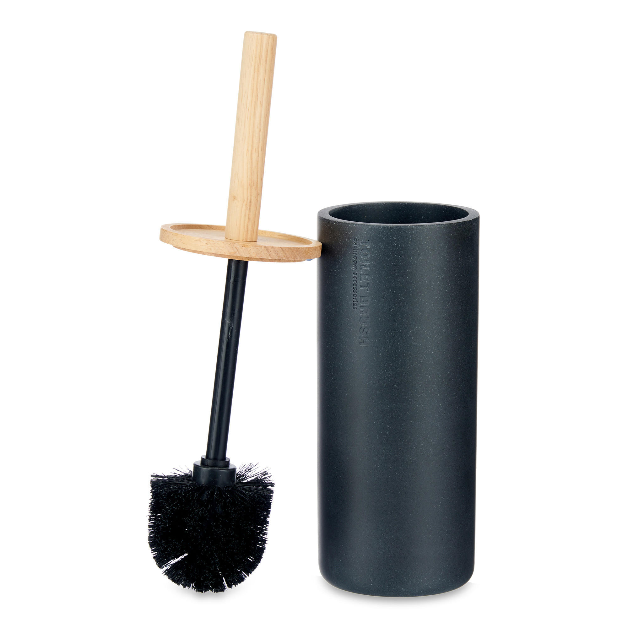 Berilo Toilettenbürste Schwarz 10x38x10 cm