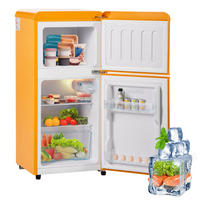 KÜHL-GEFRIER-KOMBINATION 60 l, 22 l Gefriervolumen, 45,5 x 86,8 cm, Energieeffizienzklasse E, Antique Yellow - Gelb, Metall (45.5/88.8/42cm) - FOHERE
