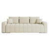 SCHLAFSOFA Pufetto Boucle - Silberfarben/Creme, Holz/Textil (244/86/90cm) - MIRJAN24