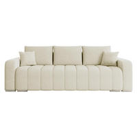 SCHLAFSOFA Pufetto Boucle - Silberfarben/Creme, Holz/Textil (244/86/90cm) - MIRJAN24