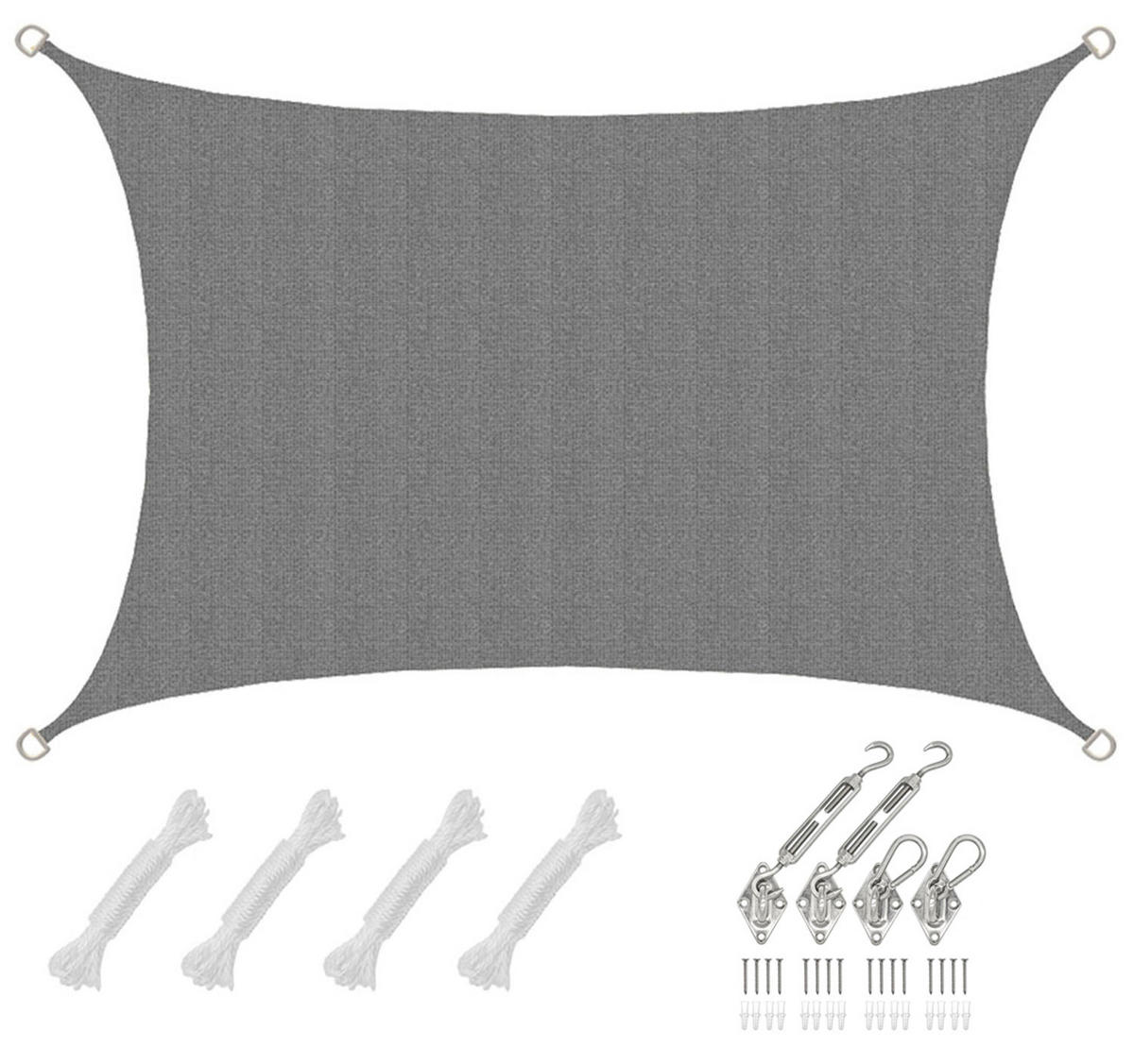 SONNENSEGEL Luftdurchlässig 300/200 cm Grau - Grau, Kunststoff (200/300cm) - Amanka