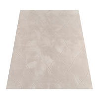KURZFLORTEPPICH Waschbar, mit Rauten-Struktur, Creme, 60 x 100 cm - Beige, Textil (100/60cm) - KADIMA DESIGN