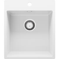 SPÜLBECKEN Riga, 2-er set Weiß 43/50 cm 1 Becken + Ablauf-Set ab 45er Unterschrank - Chromfarben/Weiß, Kunststoff (43/20/50cm) - Primagran