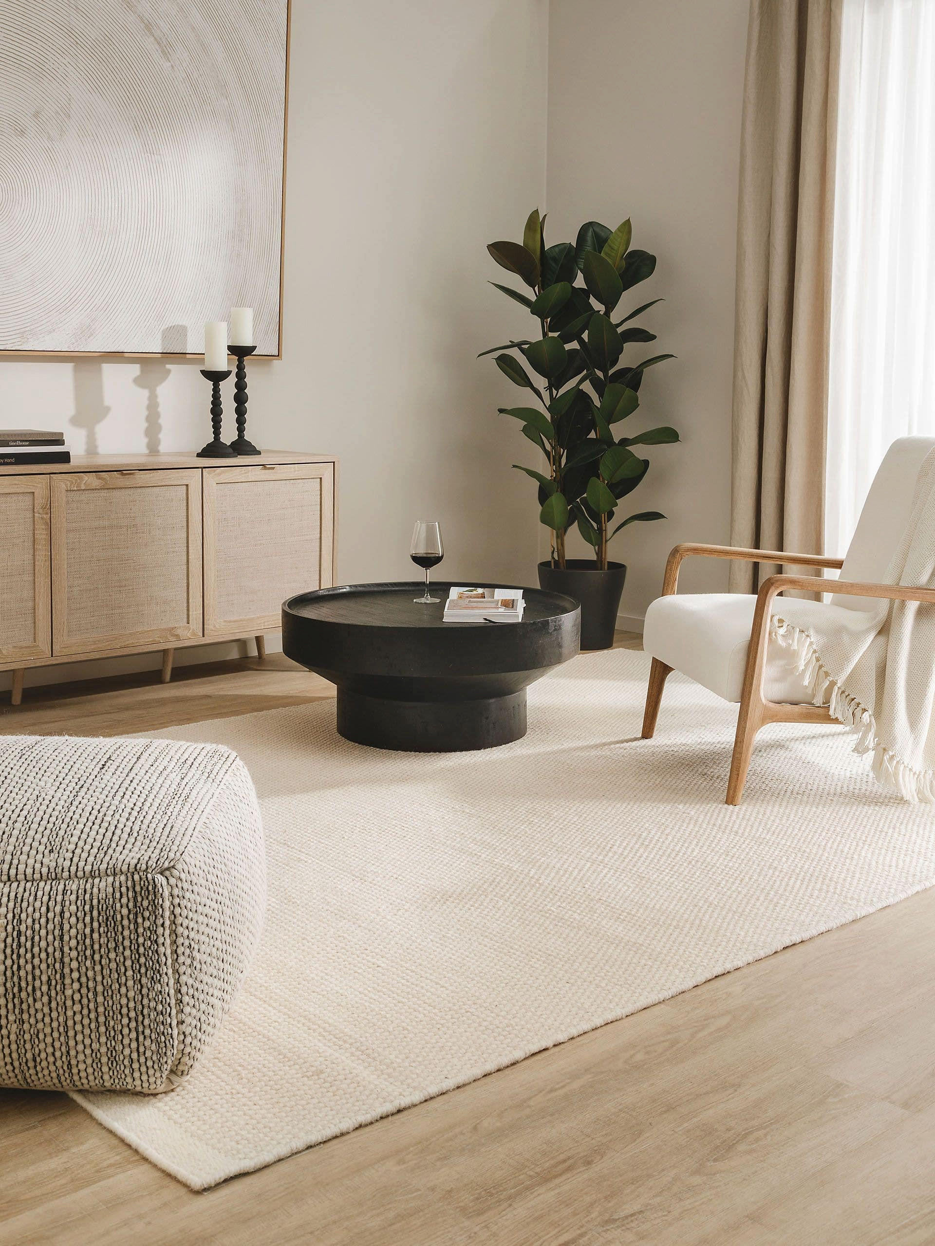 WOLLTEPPICH Rocco Weiß 200x300 cm - Weiß, Textil (200/300cm) - benuta Pure