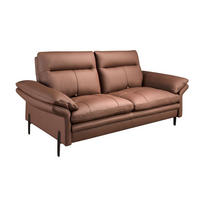 SOFA 2-Sitzer-Sofa aus braunem Leder 195/118/94 cm - Chromfarben/Braun, Leder/Holz (195/94/118cm) - ANGEL CERDA