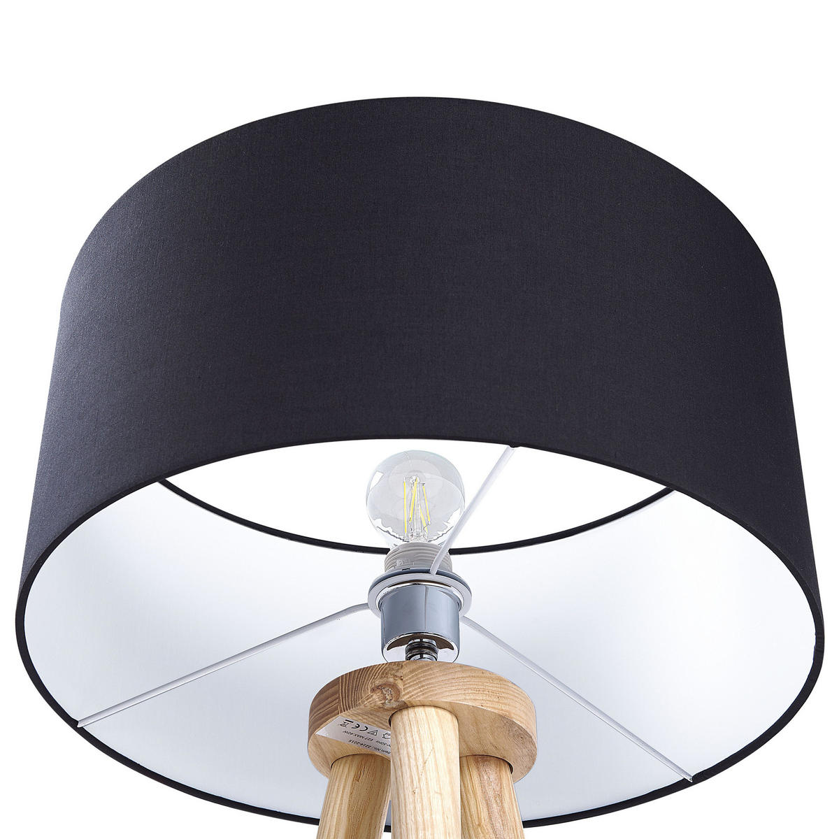 STEHLAMPE Nitra 45/45/142 cm - Schwarz, Holz (45/45/142cm) - Beliani