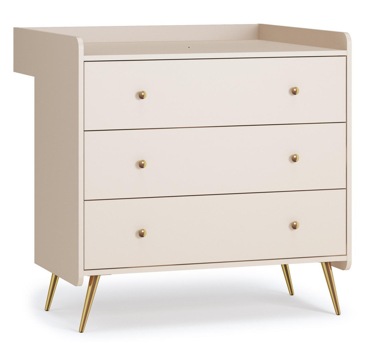 BABYZIMMER Set Lien - 4-teilig - Sandfarben/Goldfarben, Holzwerkstoff/Metall (90/188/51cm) - QMM TraumMöbel