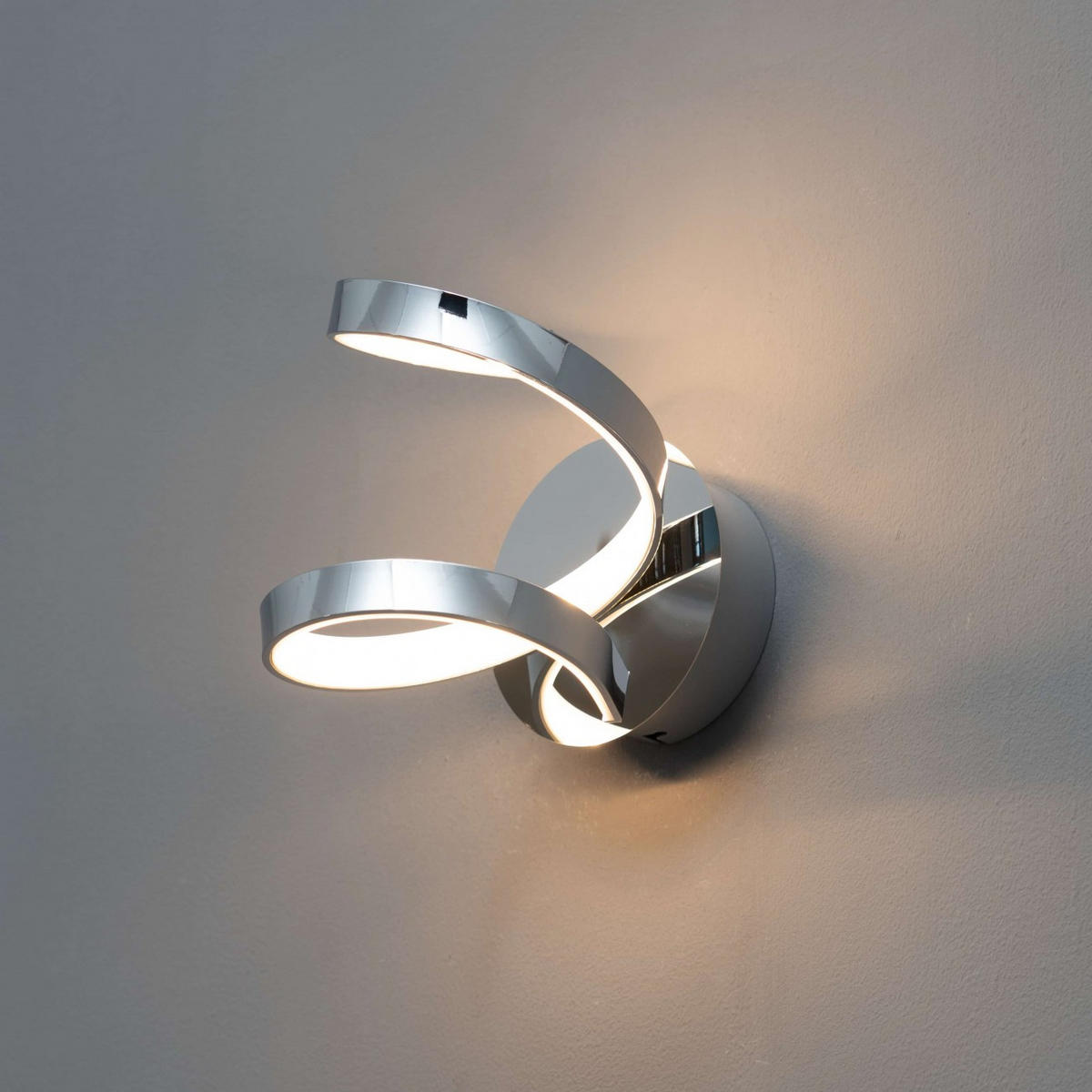 WANDLEUCHTE Film, Silber/Chrom, 25cm - Chromfarben, Metall (15/25/15cm) - KOSILUM