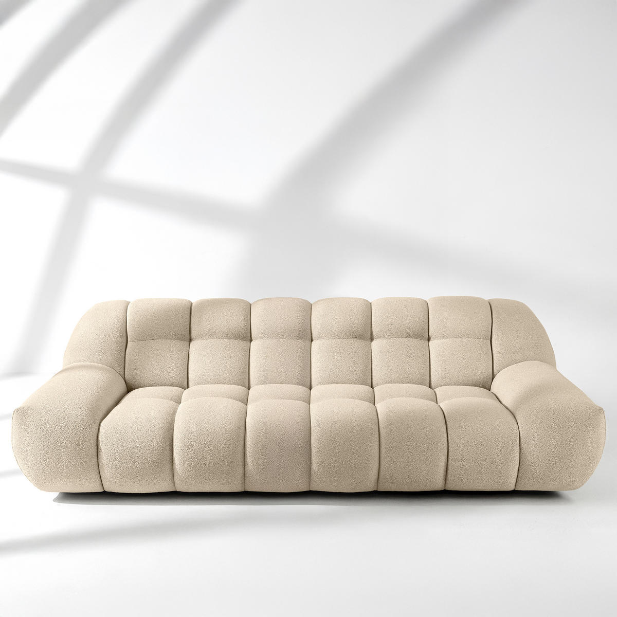 EINZELSOFA VENA Bouclé, Hellbeige - Beige, Holz/Textil (254/72/105cm) - KONSIMO®