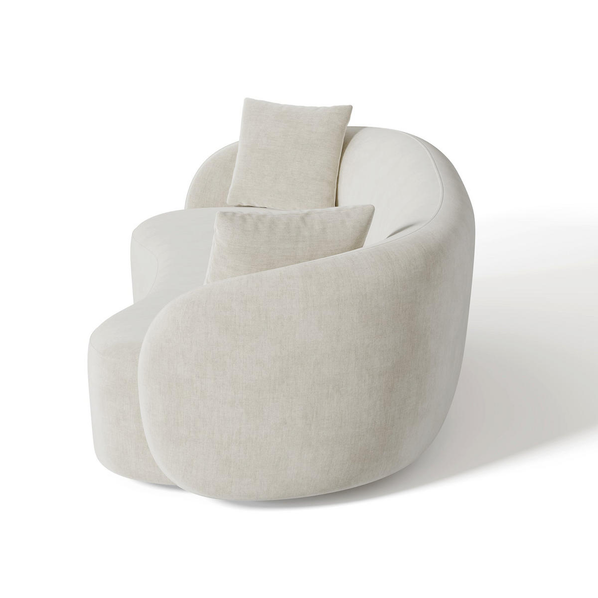SOFA 3-Sitzer Rastergewebe mit weichem Griff Creme 210cm - Creme, Textil (210/67/96cm) - Sia Home