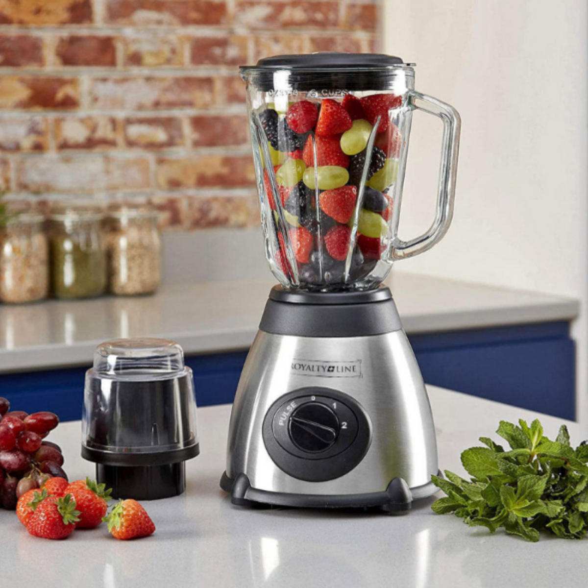 STANDMIXER 1,5 L 500W Edelstahl Glasbehälter Smoothie Mixer Küchenmixer - Silberfarben/Schwarz, Glas/Kunststoff (18/35/26cm) - JUNG