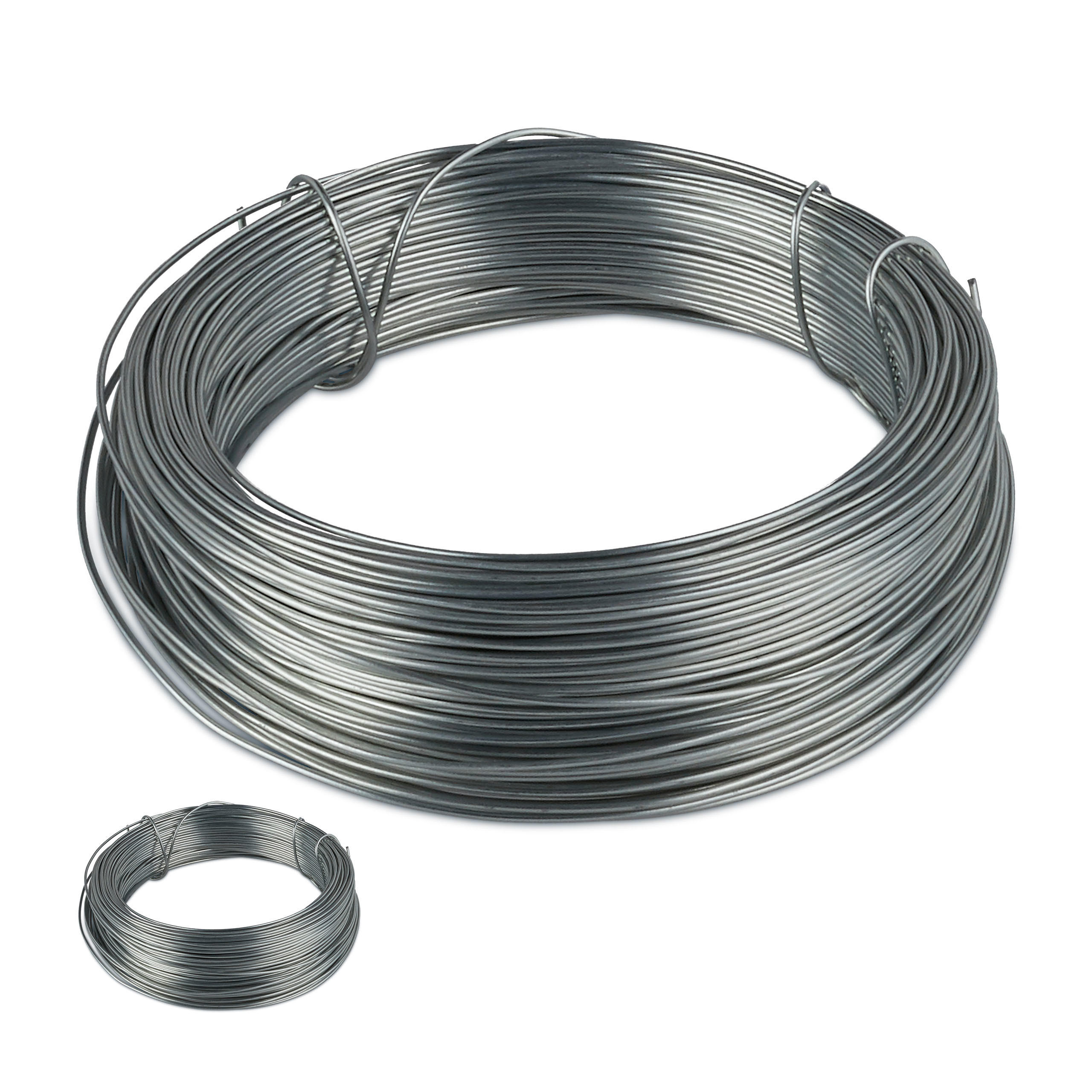 2XBINDEDRAHT - Silberfarben, Metall (0.1cm) - Relaxdays