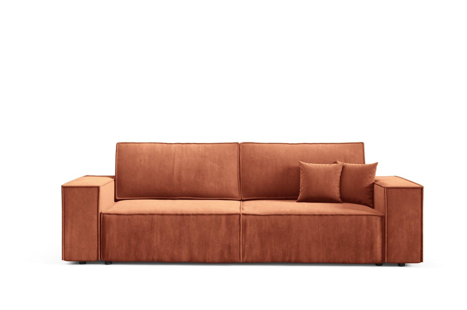SCHLAFSOFA mit Bettkasten Orange - Orange, Textil (255/88/102cm) - Furnisell