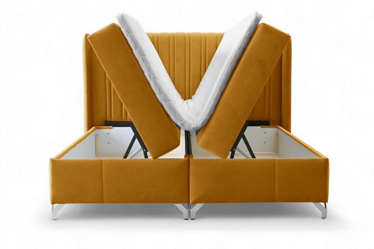 BOXBETT Damien - Gelb, Holzwerkstoff/Textil (120/200cm) - Fun Möbel