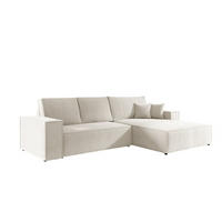 ECKSOFA Corunia In Aragon - Weiß, Holzwerkstoff/Textil (294/185cm) - Fun Möbel