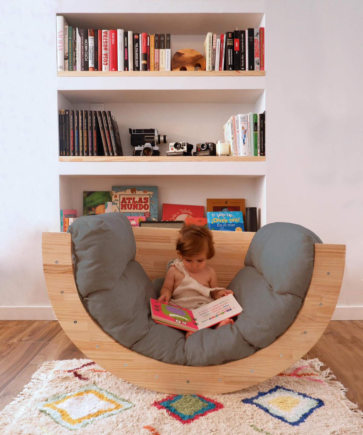 LEINEN-MATRATZE für Spielbogen grau FIT ARCH CUSHION - Grau, Textil (60/7/160cm) - RNT By Really Nice Things