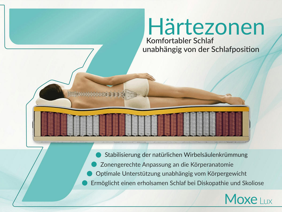 TASCHENMATRATZE MOXE - 140/200 - H3 - Lux - Multicolor, Textil (140/200cm) - MKS