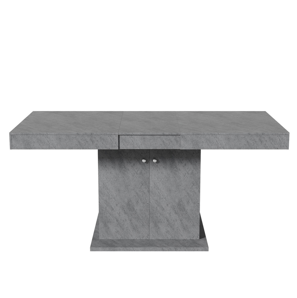 ESSTISCH 180/80/76cm grau mit Stauraum aus Spanplatte - Grau, Holzwerkstoff (180/80/76cm) - OKWISH