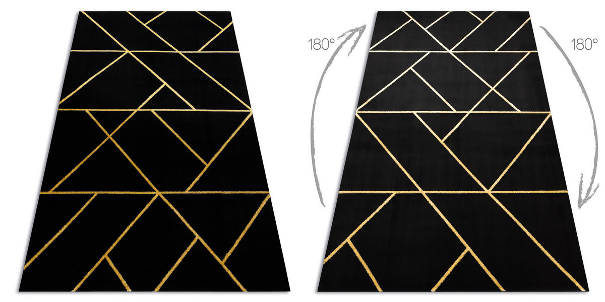 TEPPICH Emerald 140/190 cm - Schwarz, Textil (140/190cm) - rugsX