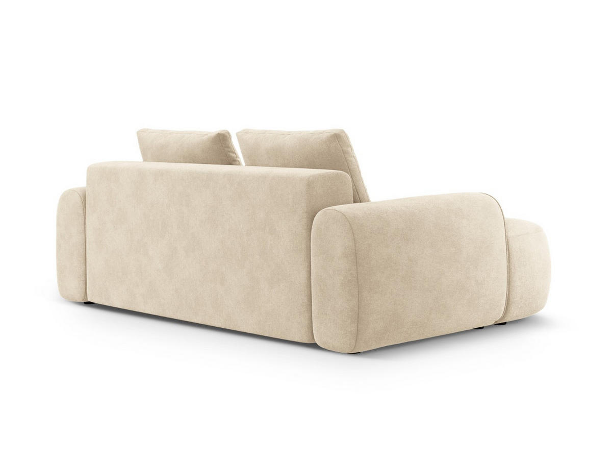SOFA Linz aus Samt leichtes beige 3 Sitzplätze - Creme, Textil (100/84/200cm) - Cosmopolitan Design