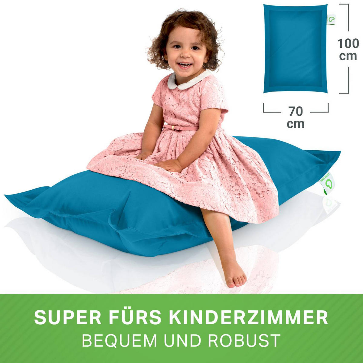 KINDER-SITZSACK 70x100cm - 70 Liter - Blau, Textil (70/10/100cm) - Green Bean