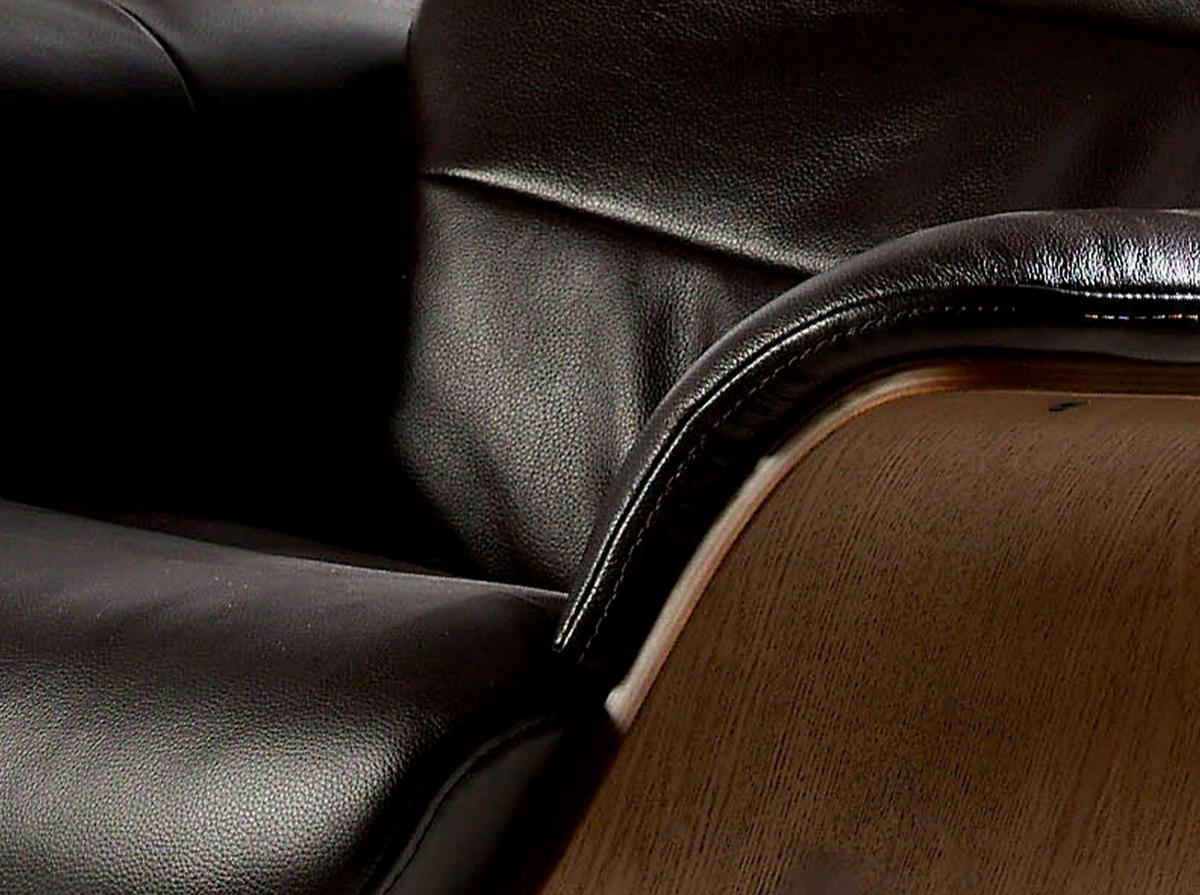 DREHSESSEL aus schokoladenbraunem Leder - Kastanienfarben/Dunkelbraun, Leder/Metall (80/100/84cm) - ANGEL CERDA