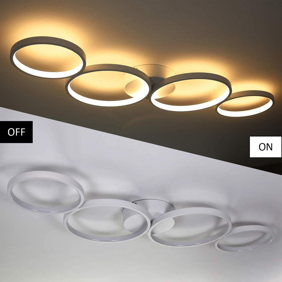 LED-DECKENLEUCHTE Luneau 5.8/88/31cm - Weiß, Metall (88/5.8/31cm) - Nettlife