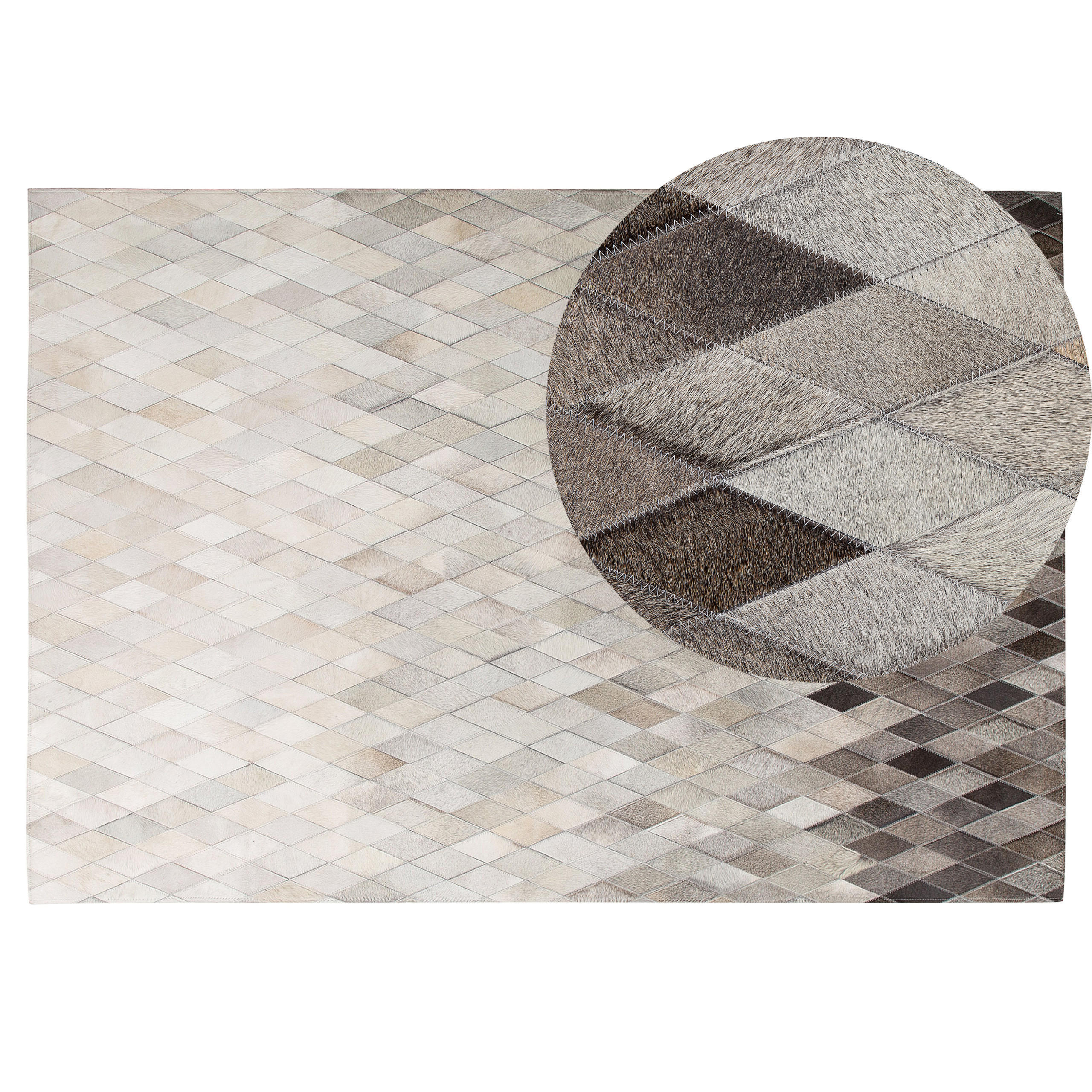 KURZFLOR-TEPPICH Maldan 200/140 cm - Beige, Fell (140/200cm) - Beliani