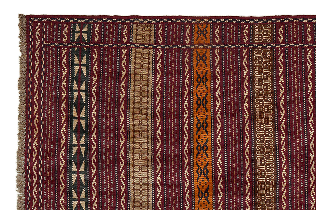 HANDWEBTEPPICH Kelim Kordi Violett 203/147 cm Schurwolle - Violett, Textil (147/203cm) - Looma