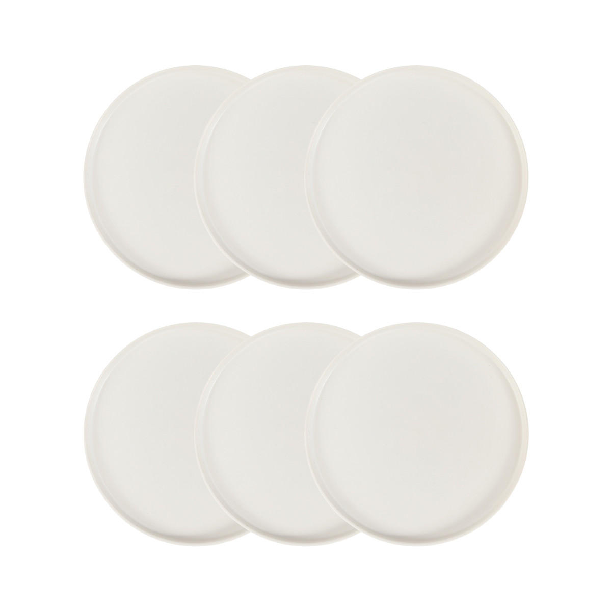 DESSERTTELLER Famelio weiß 21 cm 6er-Set - Weiß, Keramik (21cm) - Homla