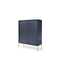 KOMMODE - kommode Melody I 104 4D Dunkelblau + Gold - Goldfarben/Dunkelblau, Holzwerkstoff (104/125/39cm) - Möblo