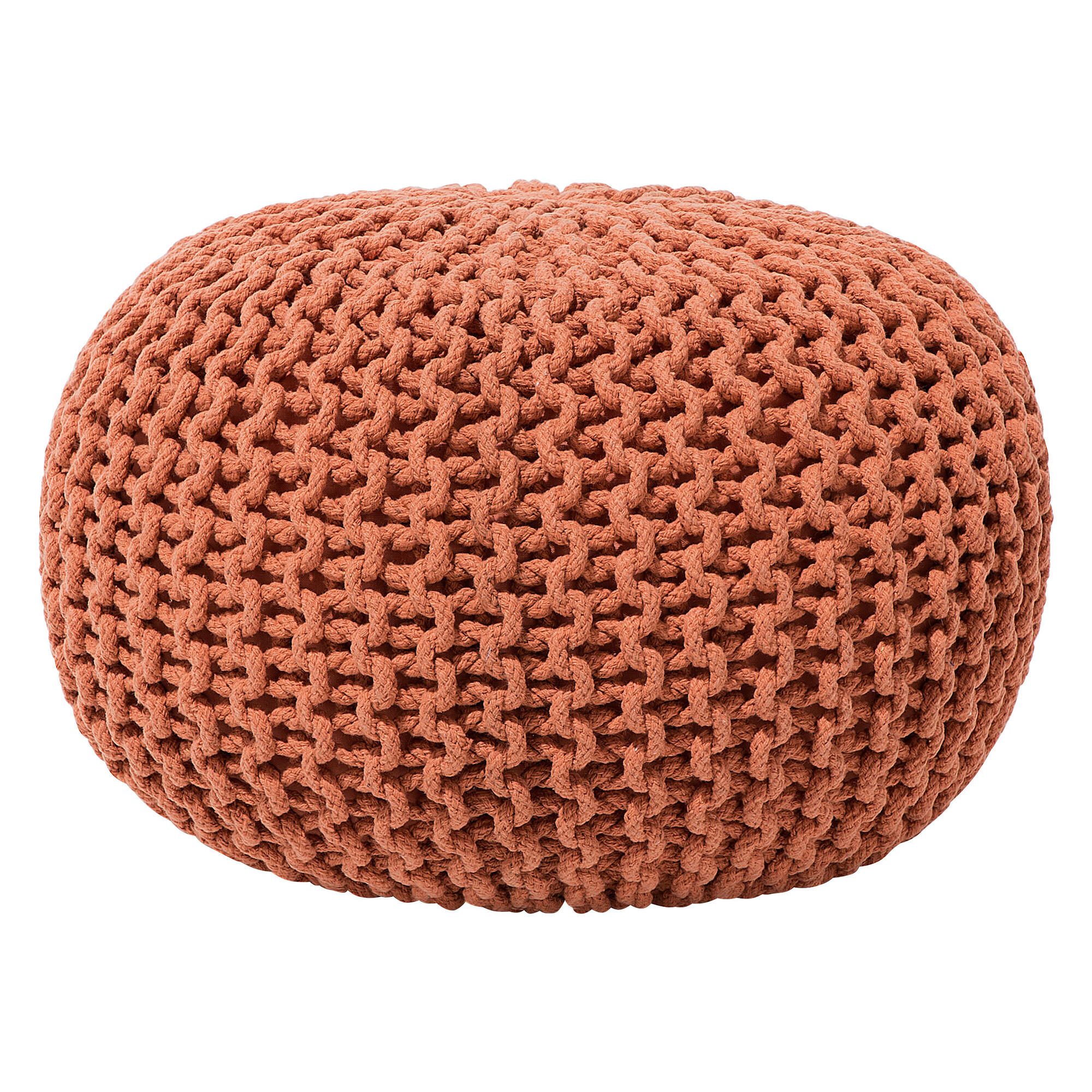 POUF Conrad 40/40/25 cm - Braun, Naturmaterialien/Textil (40/25/40cm) - Beliani
