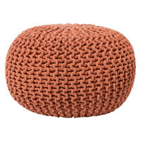 POUF Conrad 40/40/25 cm - Braun, Naturmaterialien/Textil (40/25/40cm) - Beliani