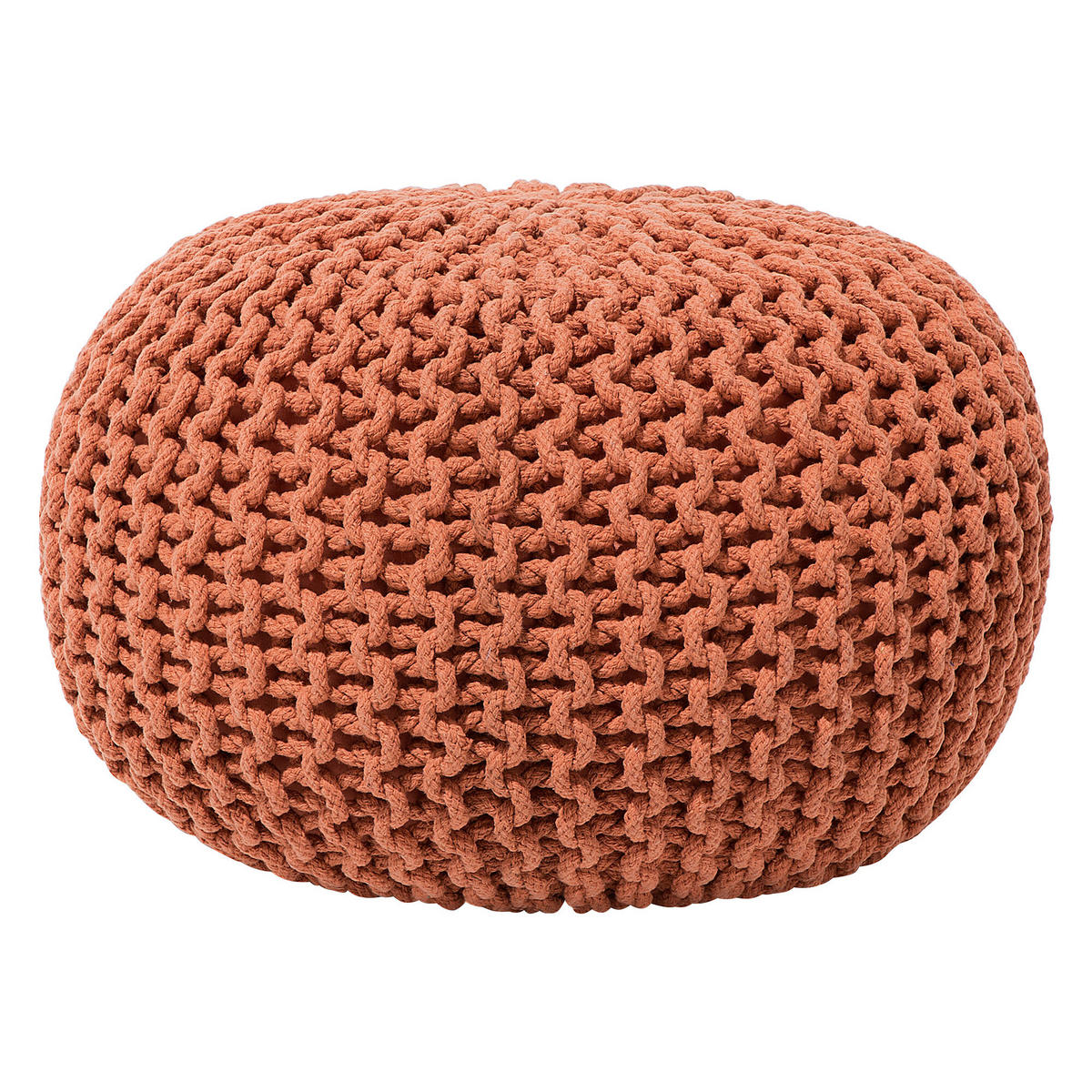 POUF Conrad 40/40/25 cm - Braun, Naturmaterialien/Textil (40/25/40cm) - Beliani