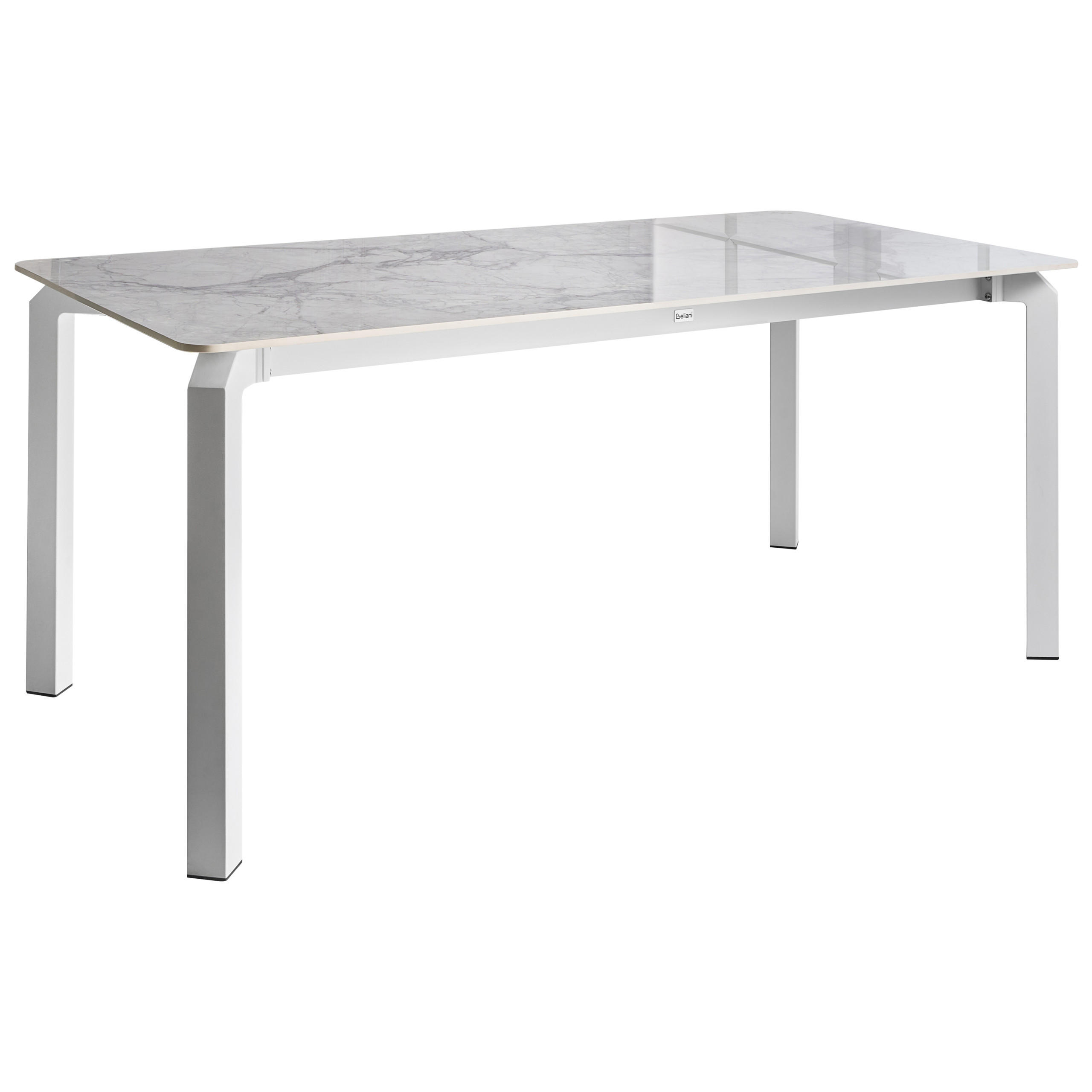 Beliani ZAHRADNÍ STŮL 180/90 cm Kámen Bílý Mramor Feletto