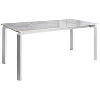 GARTENTISCH 180/90 cm Stein Weißer Marmor Feletto - Weiß, Stein (180/90/76cm) - Beliani