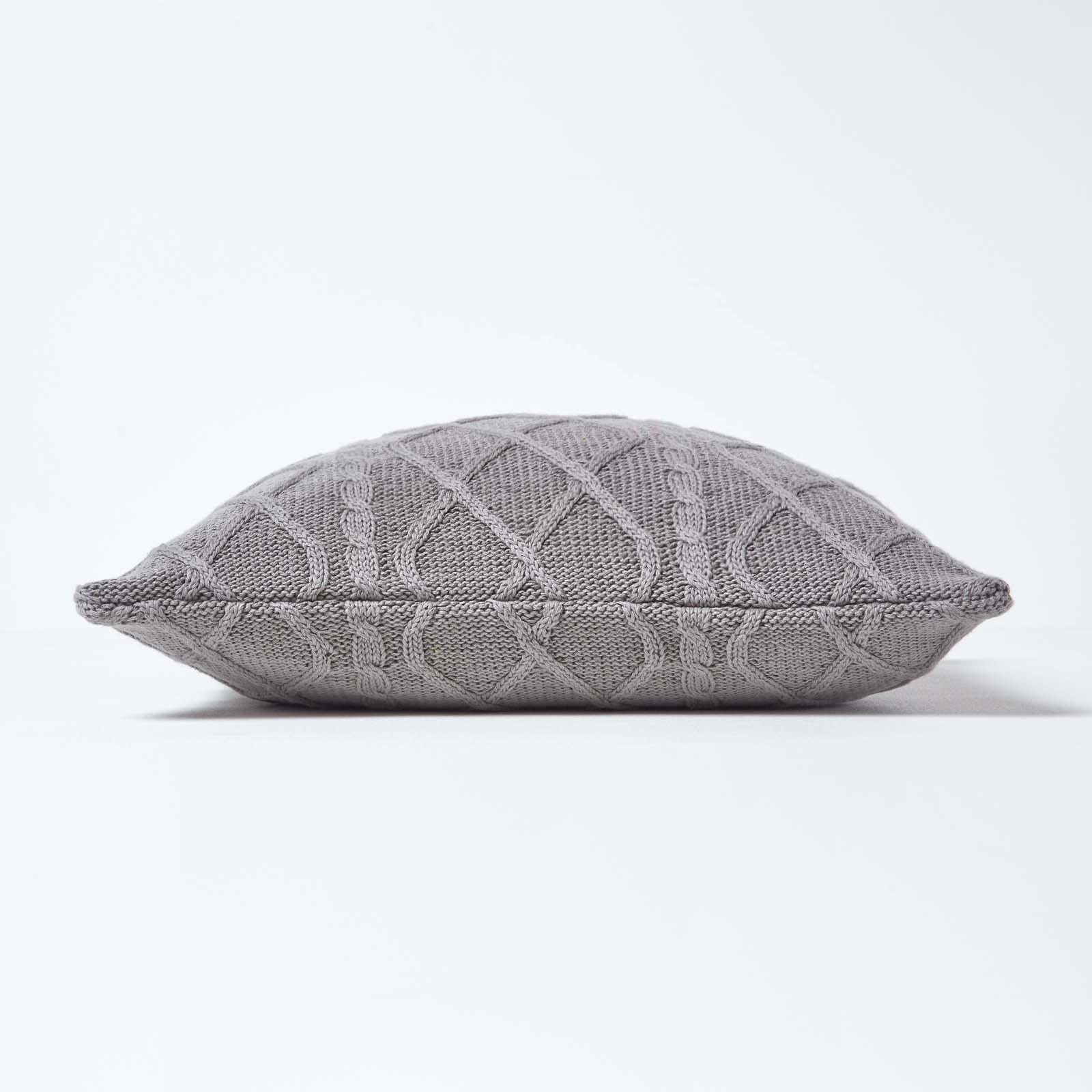 KISSENHÜLLE Strick-Muster 45/45 cm - Grau, Textil (45/45cm) - Homescapes