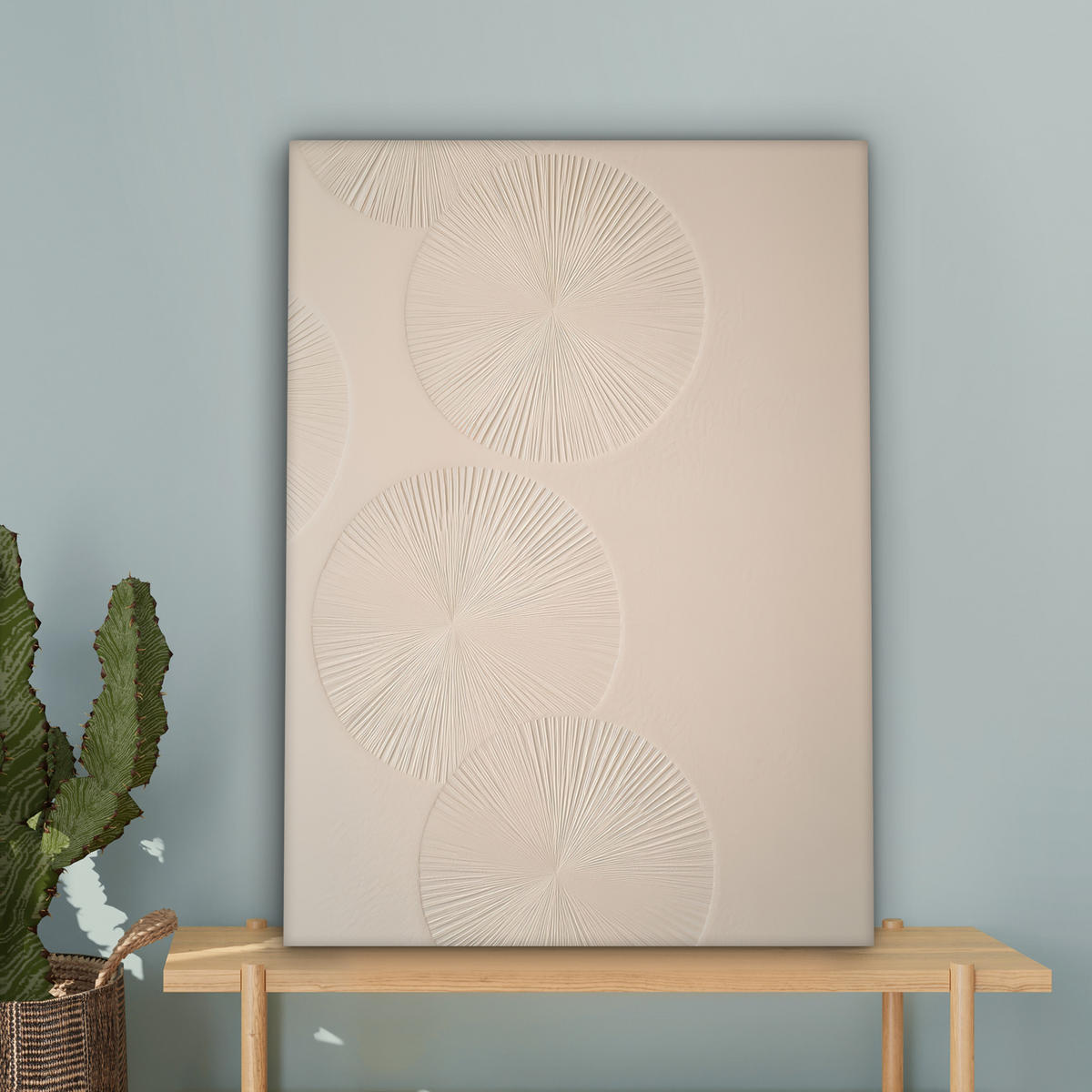 LEINWANDBILD Japandi - Beige - Modern Wandbild Wohnzimmer 60x80 cm - Ecru, Textil (60/80cm) - MuchoWow