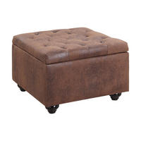 SITZHOCKER mit Staukasten - Microfaser - Braun - LOMAI - Braun, Textil (61/44/61cm) - Vente-Unique