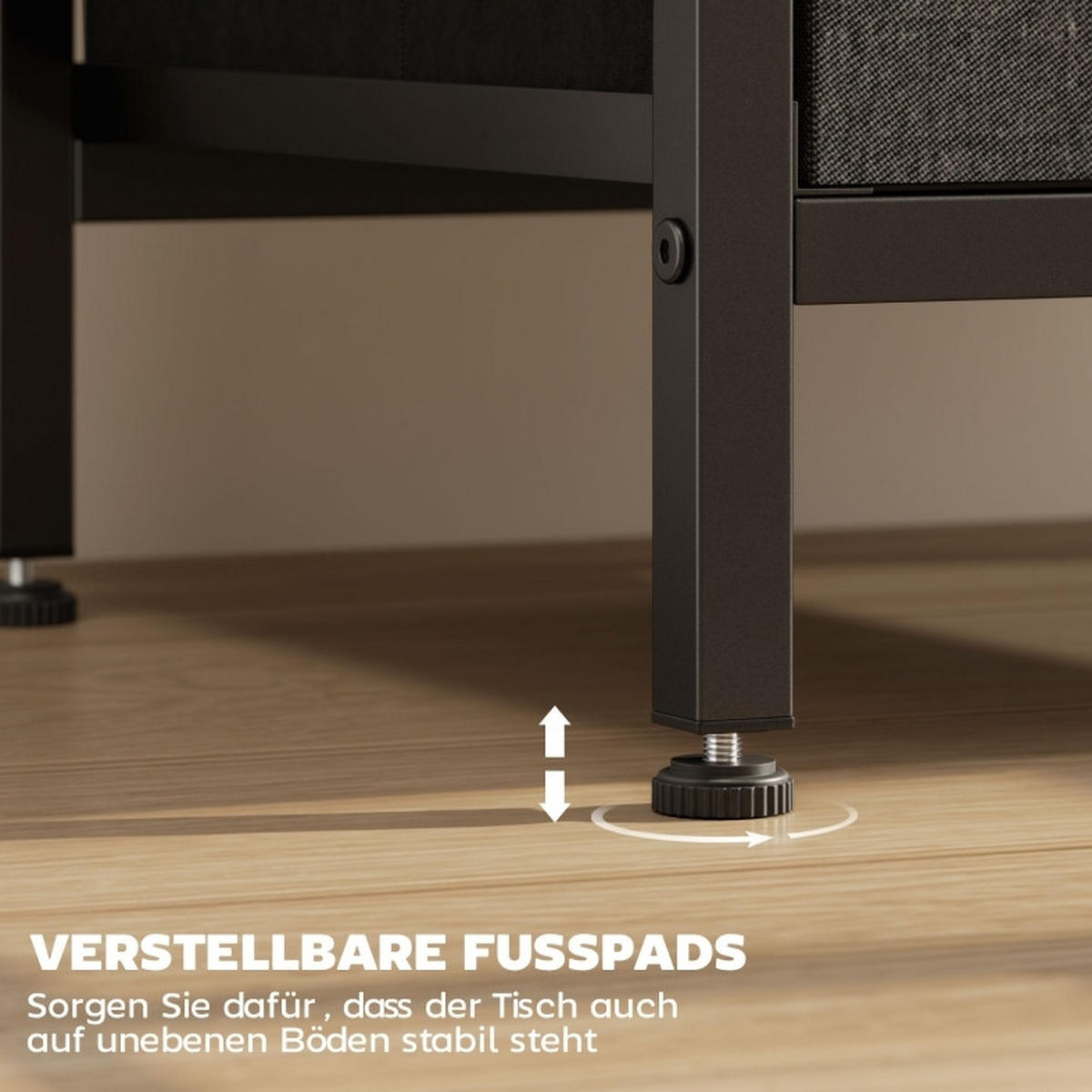 BEISTELLTISCH 40/30/60 cm in Schwarz mit Ladestation, Schubladen & offenem Fach - Schwarz, Holz (40/30/60cm) - BEAOK