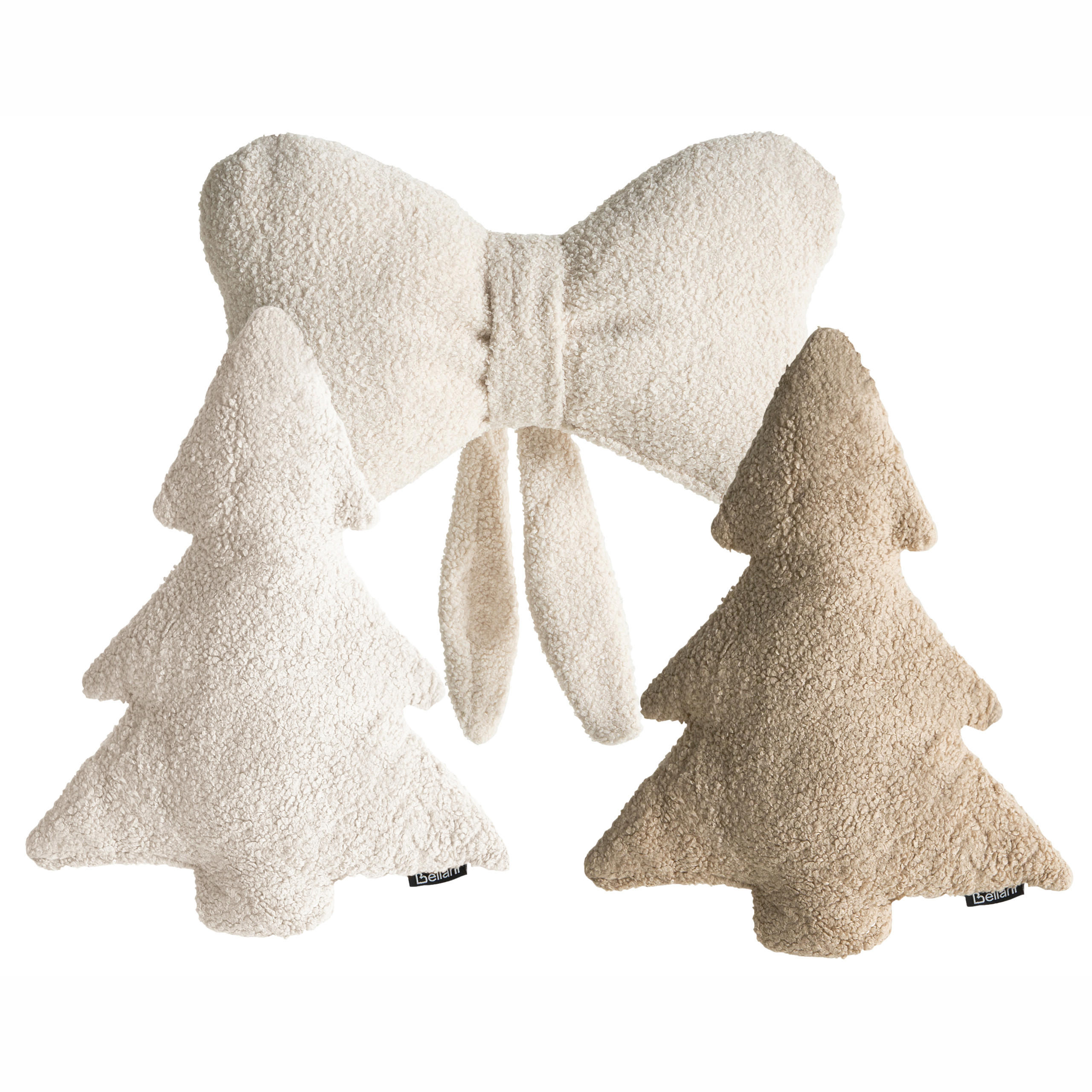 DEKOKISSEN 3er-Set Hellbeige 30/35 cm Winterland - Beige, Textil (30/35cm) - Beliani