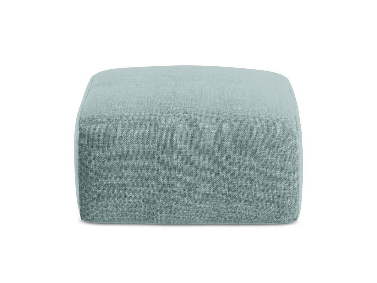 POUF Strukturstoff Blau - Pastellblau/Schwarz, Holzwerkstoff/Kunststoff (65/40/65cm) - Makamii